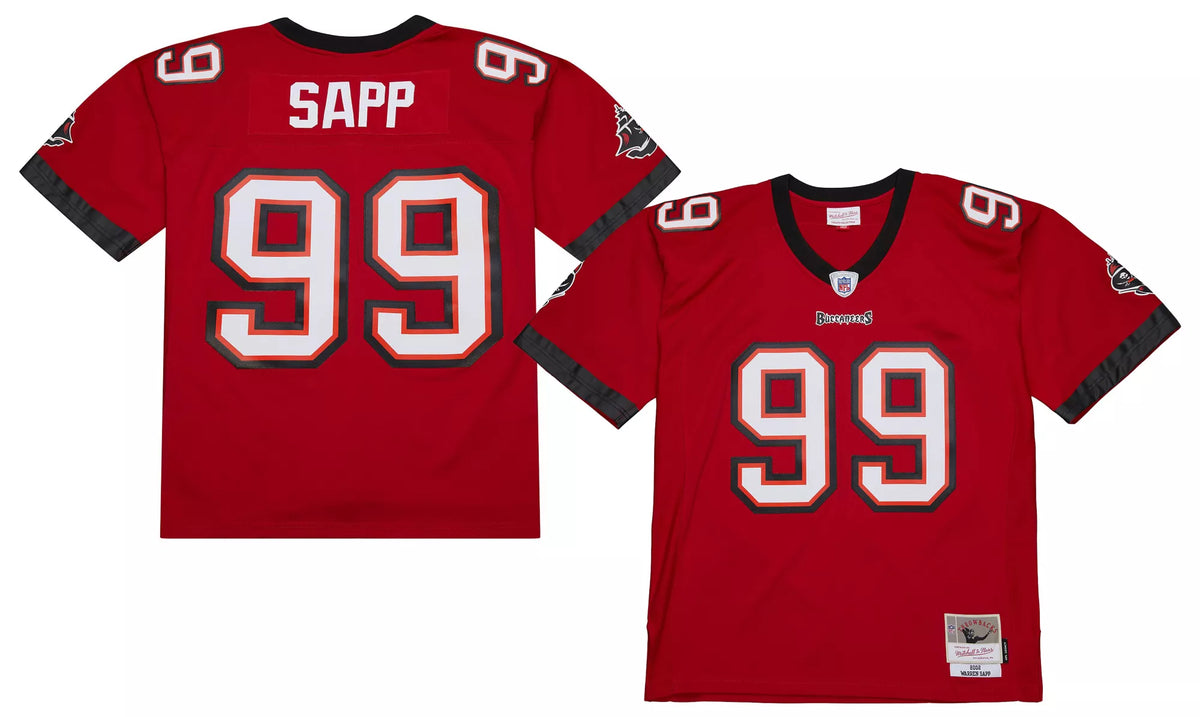 Mitchell & Ness Men's Tampa Bay Buccaneers Warren Sapp #99 Red 2002 Replica Football Jersey