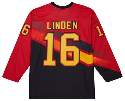 Mitchell & Ness Men's Vancouver Canucks Trevor Linden #16 1995 Red Power Play Vintage Replica Jersey