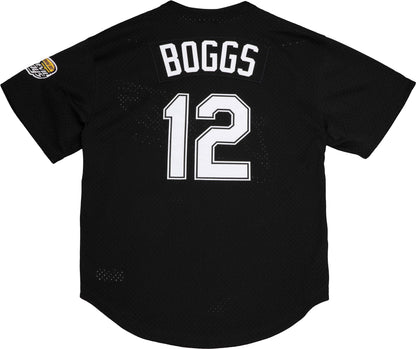 Mitchell & Ness Men's Wade Boggs #12 Black Cooperstown Alternate Mesh Batting Practice Jersey