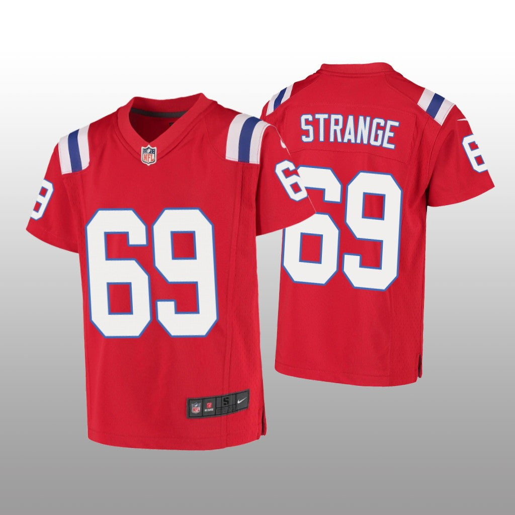 New England Patriots Cole Strange Red Jersey Game Youth