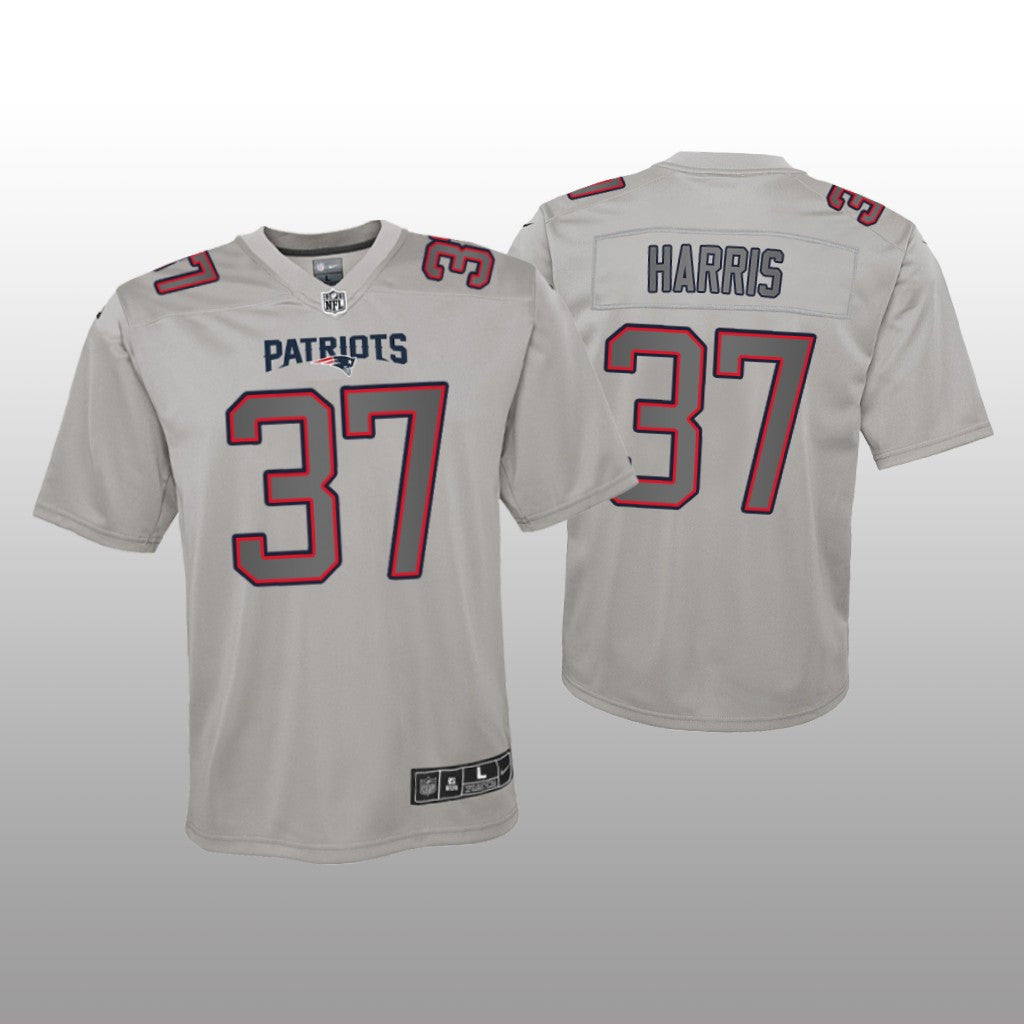 New England Patriots Damien Harris Gray Jersey Atmosphere Fashion Game Youth