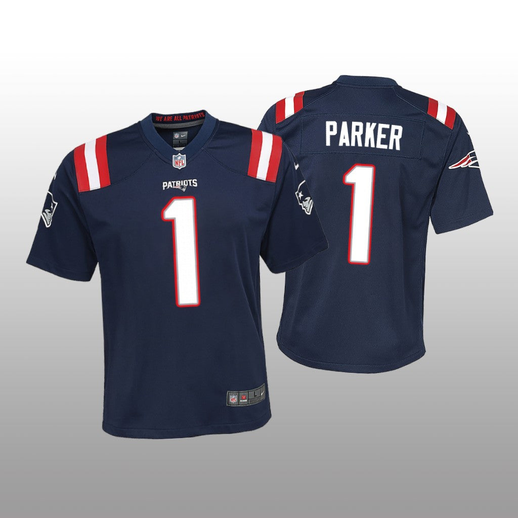 New England Patriots DeVante Parker Navy Jersey Game Youth