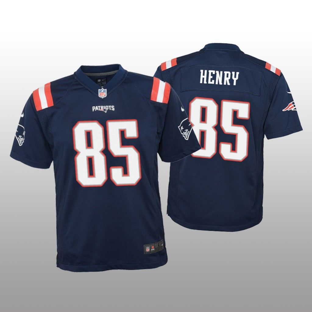 New England Patriots Hunter Henry Navy Jersey Color Rush Game Youth