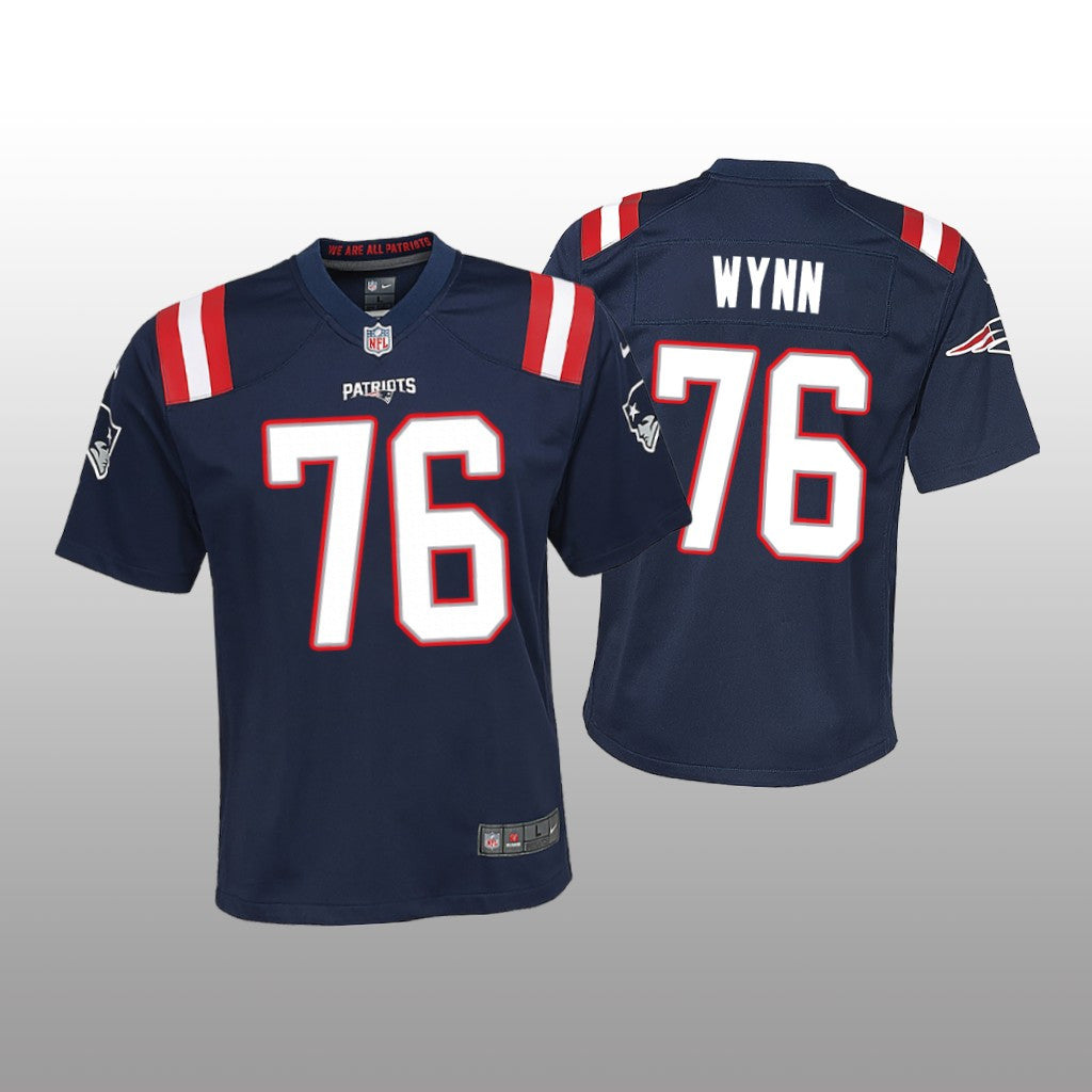 New England Patriots Isaiah Wynn Navy Jersey Game Youth