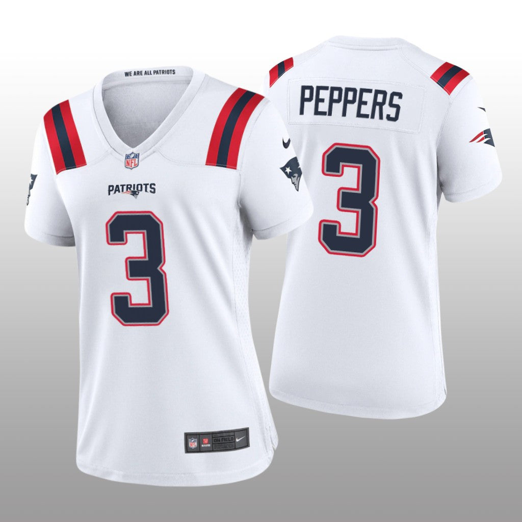 New England Patriots Jabrill Peppers White Jersey Game Women's