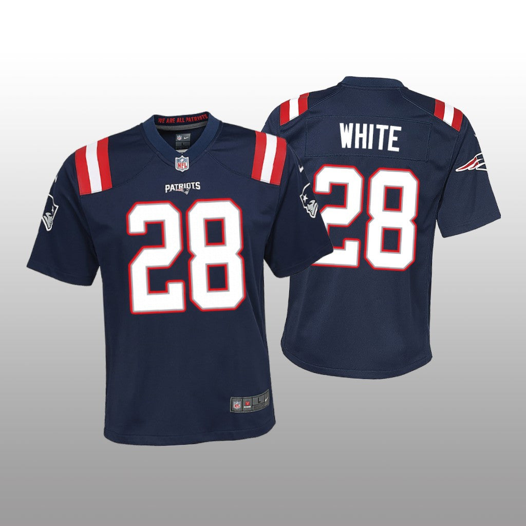New England Patriots James White Navy Jersey Game Youth