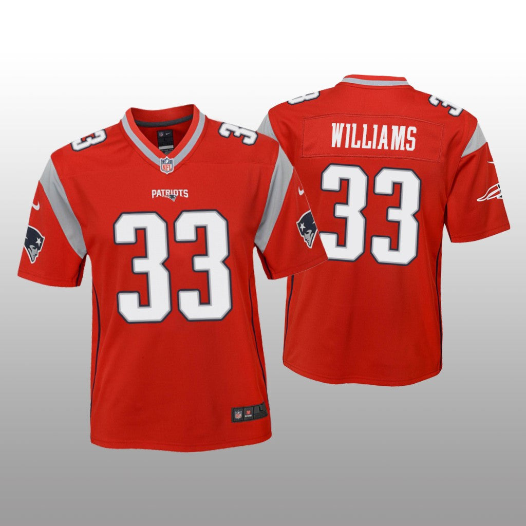 New England Patriots Joejuan Williams Red Jersey Inverted Game Youth