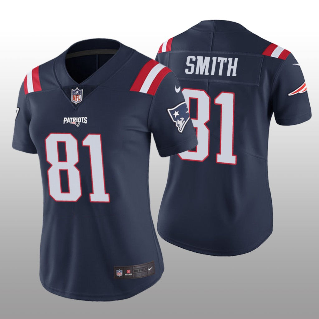 New England Patriots Jonnu Smith Navy Jersey Color Rush Limited Women's