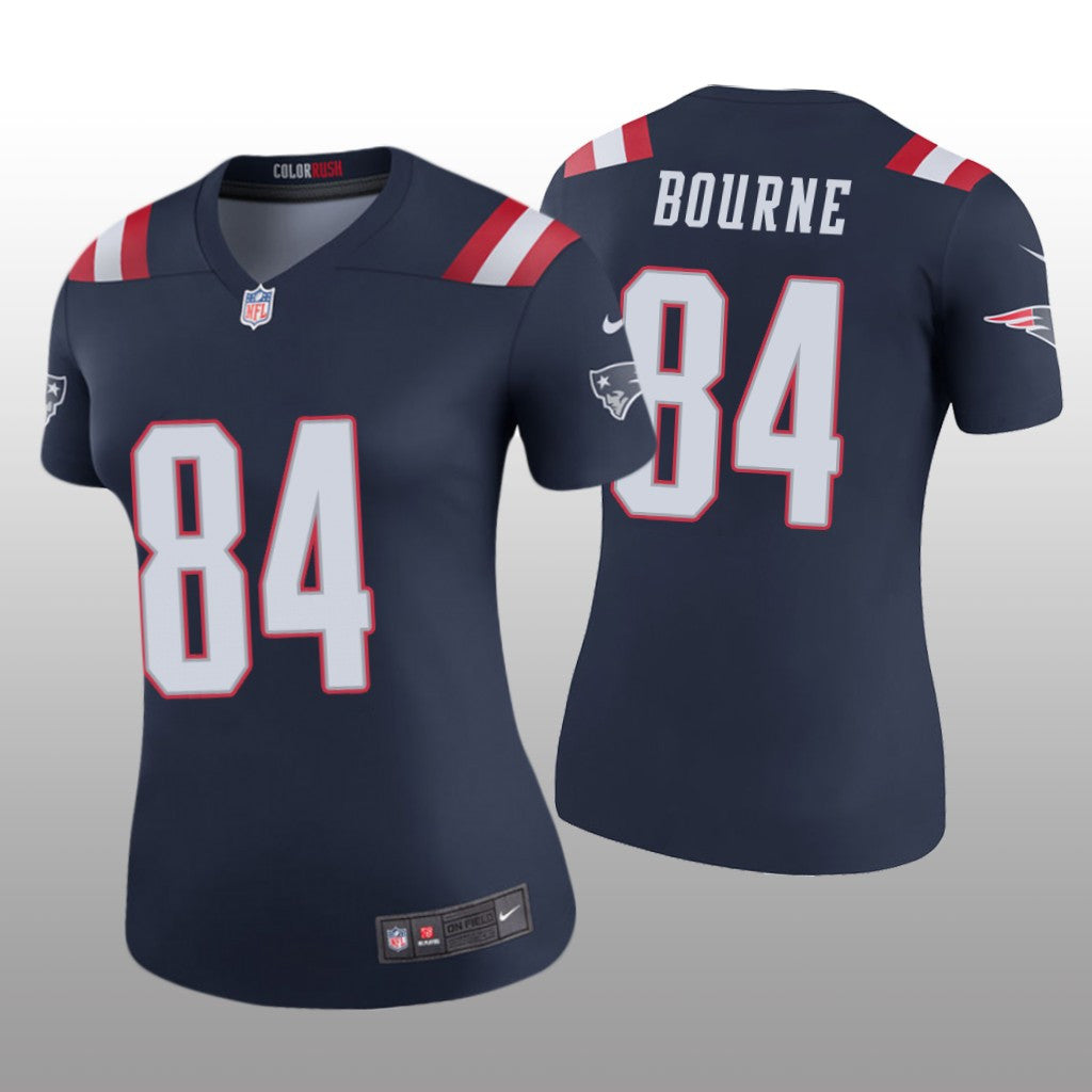 New England Patriots Kendrick Bourne Navy Jersey Color Rush Legend Women's