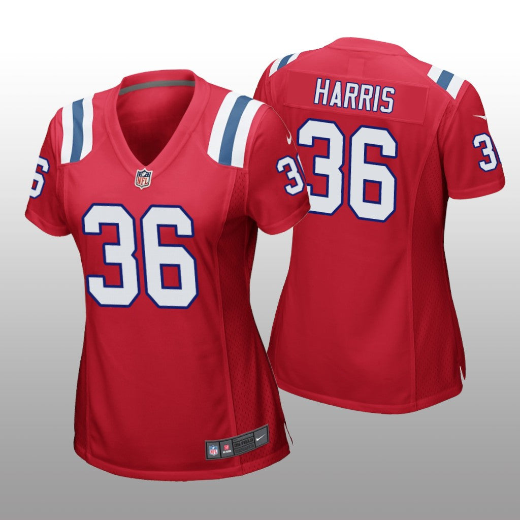 New England Patriots Kevin Harris Red Jersey Game Women's