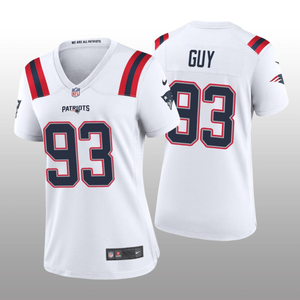 New England Patriots Lawrence Guy White Jersey Game Women's