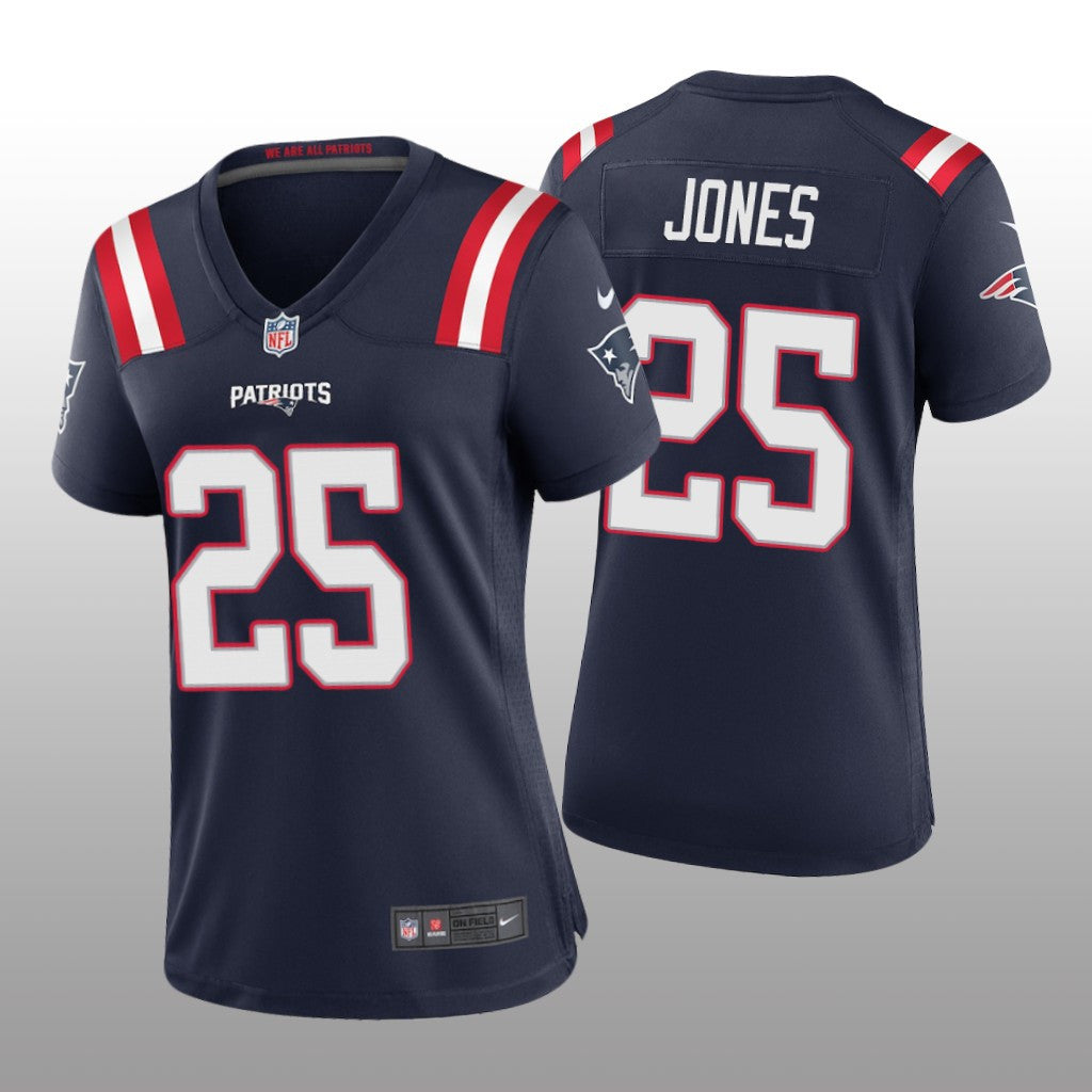 New England Patriots Marcus Jones Navy Jersey Game Women's