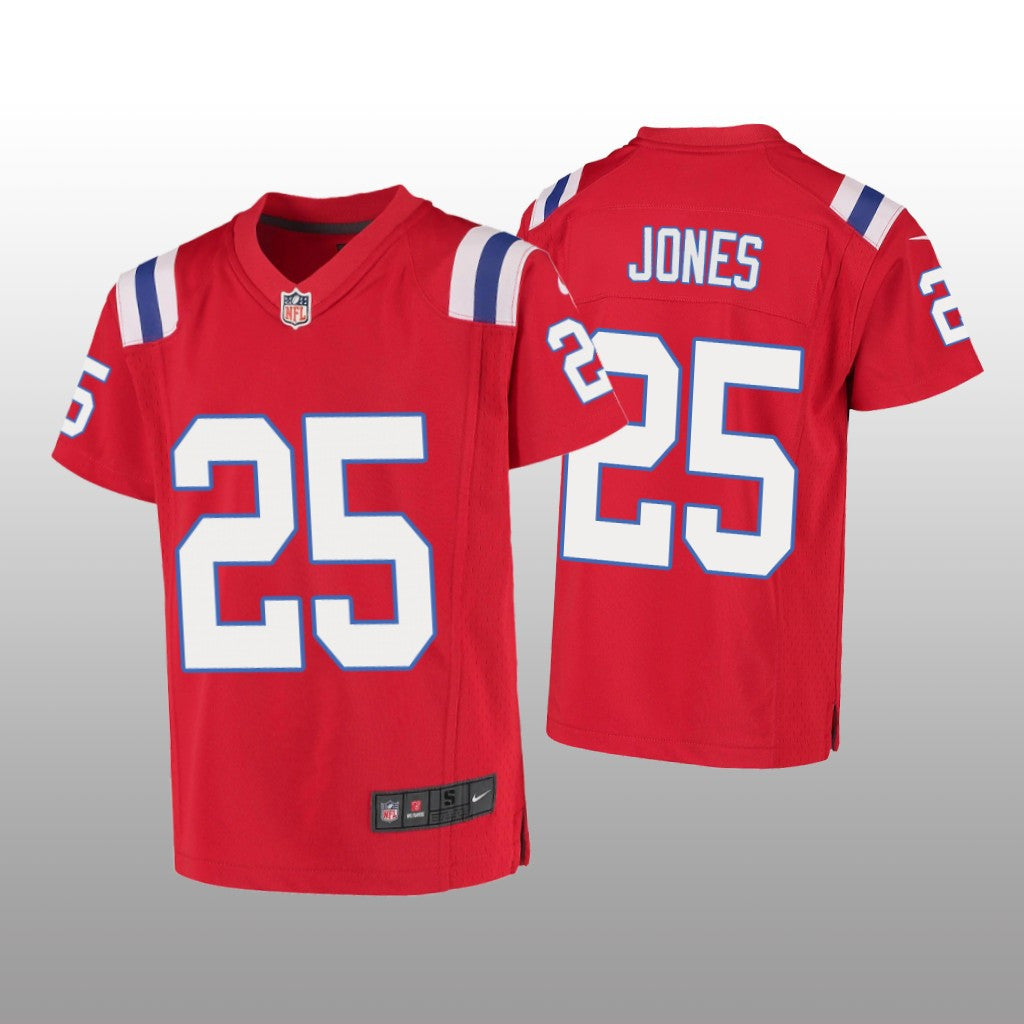 New England Patriots Marcus Jones Red Jersey Game Youth