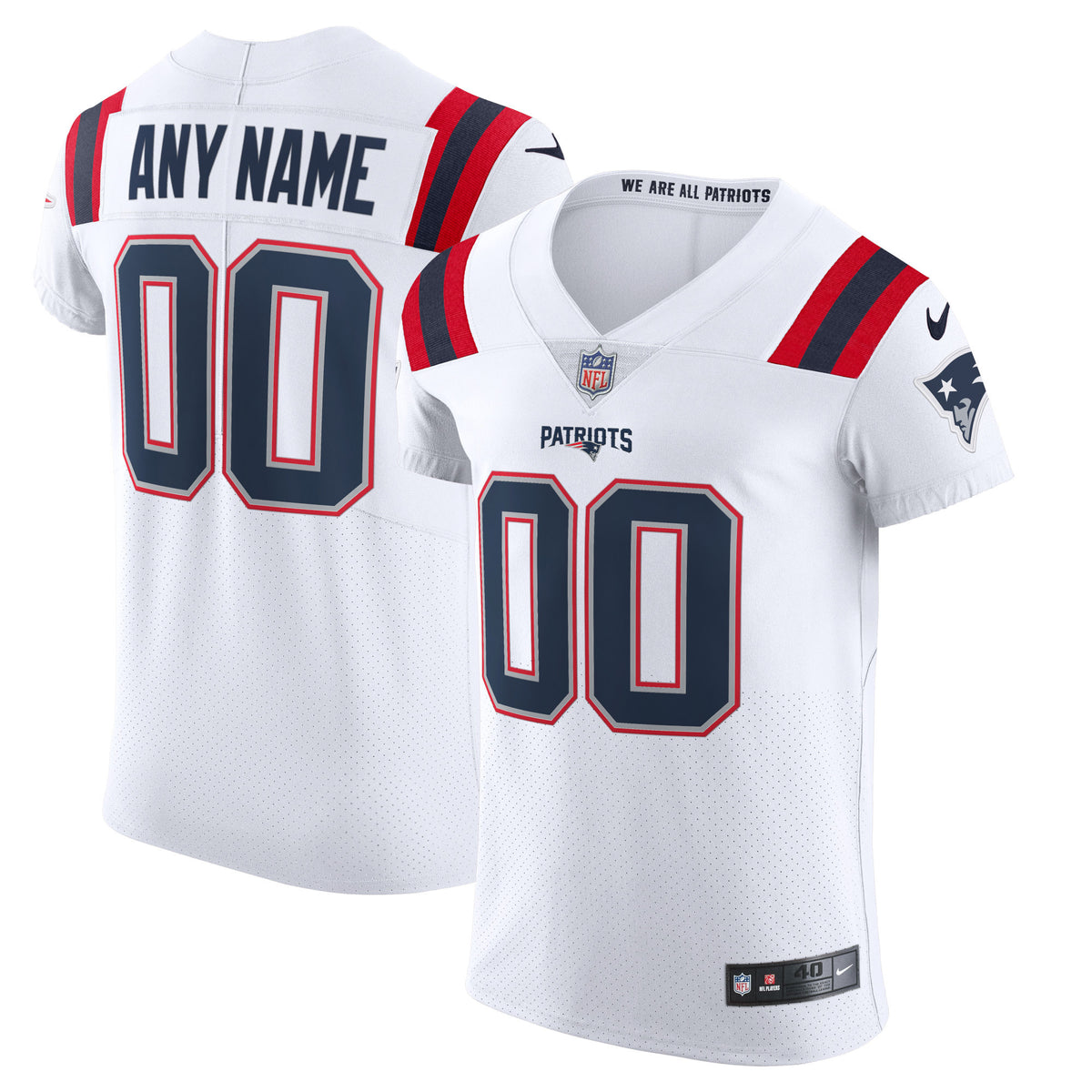 New England Patriots Nike Vapor Elite Custom Jersey White