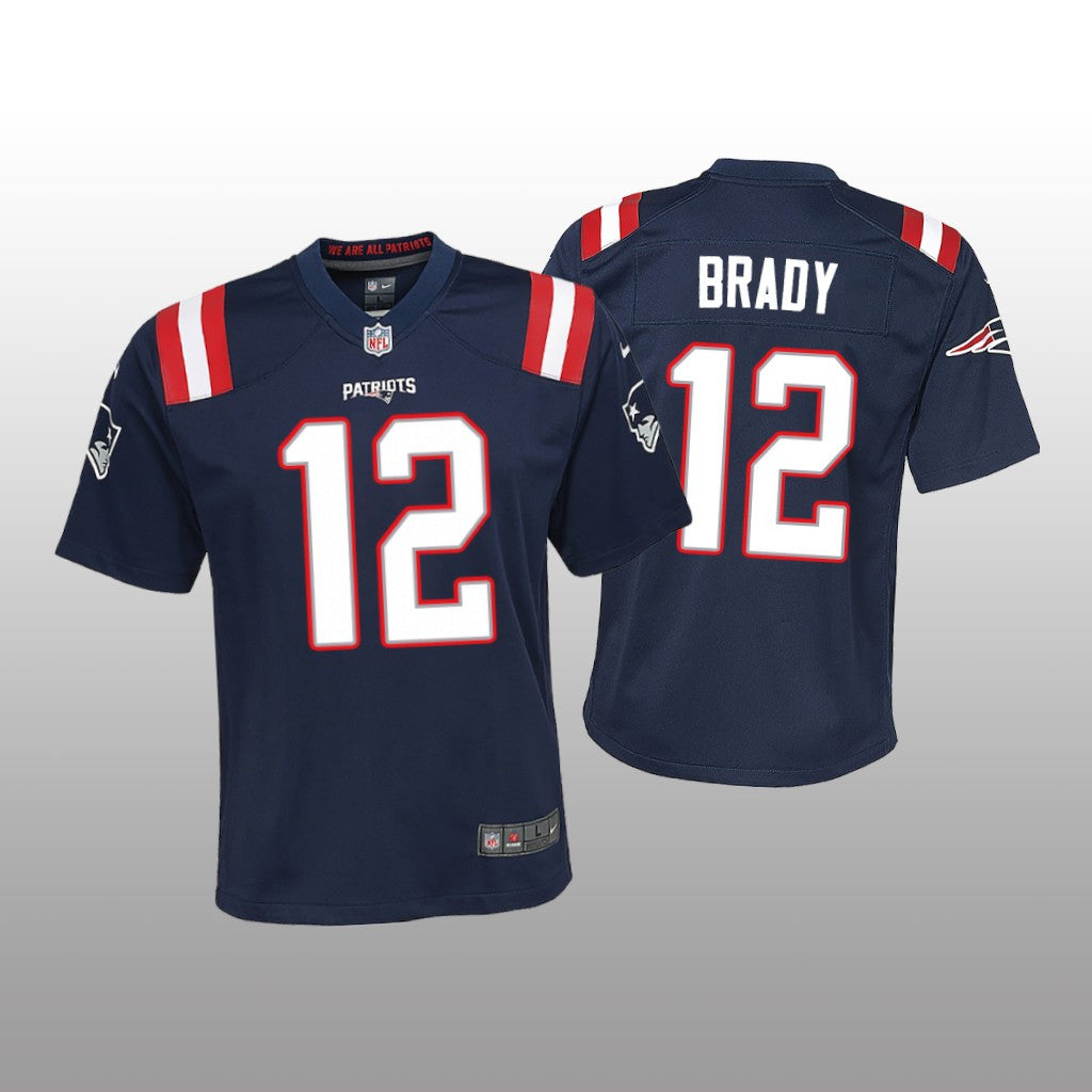 New England Patriots Tom Brady Navy Jersey Game Youth
