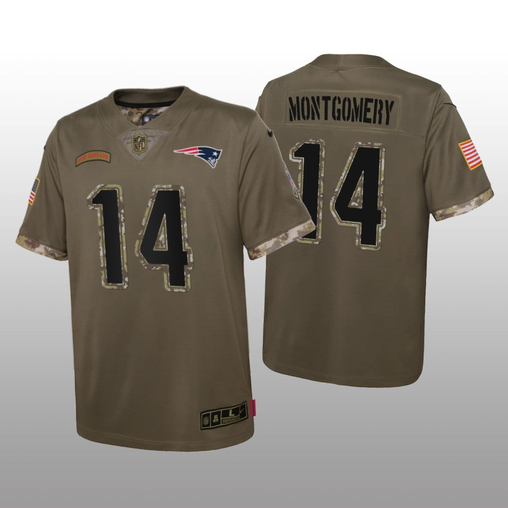 New England Patriots Ty Montgomery Olive Limited Jersey Salute To Service Youth