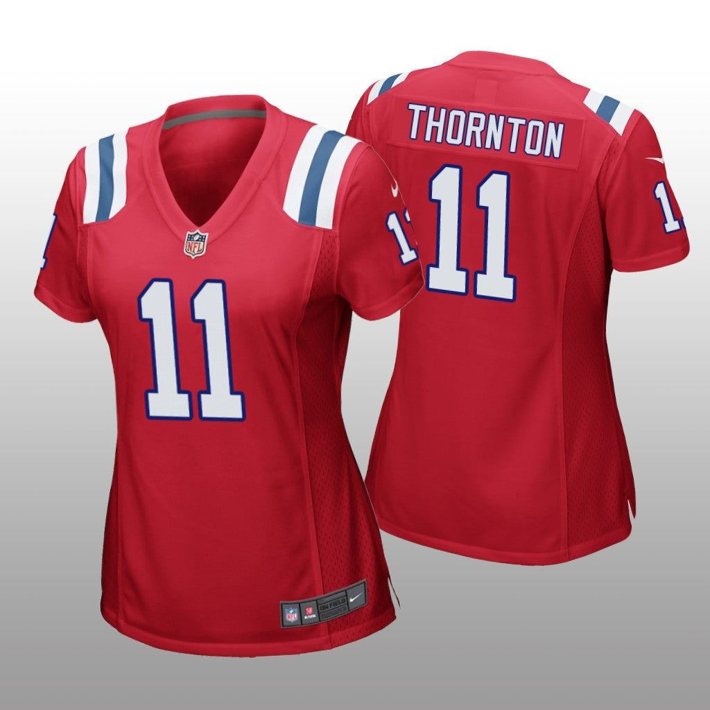 New England Patriots Tyquan Thornton Red Jersey Game Women's