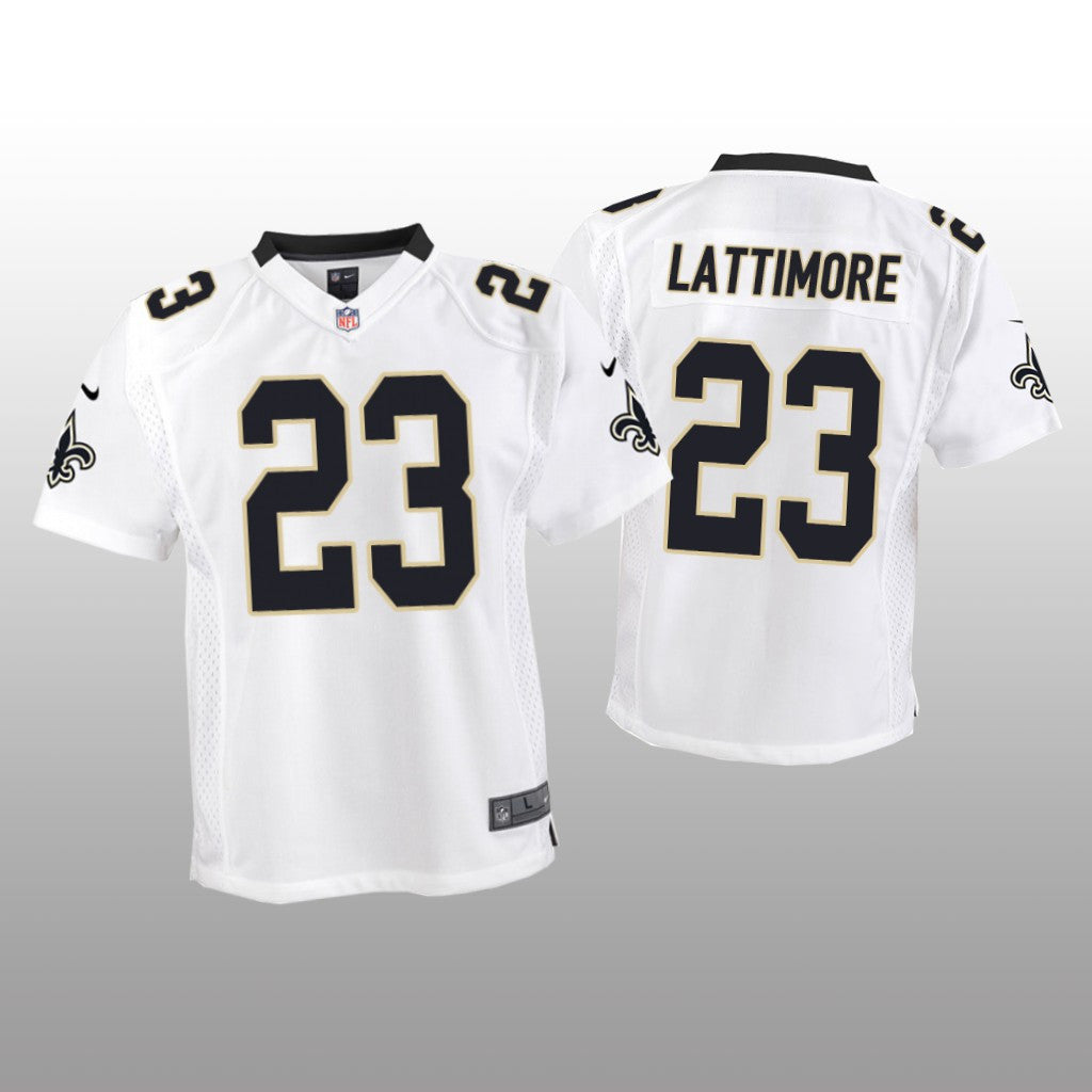 New Orleans Saints #23 White Marshon Lattimore Game Jersey Youth