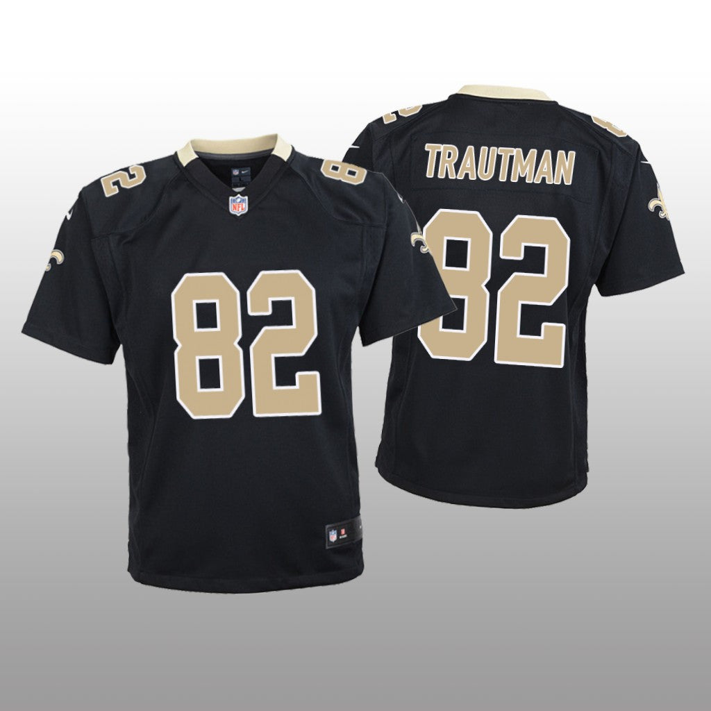 New Orleans Saints Adam Trautman Black Jersey Game Youth
