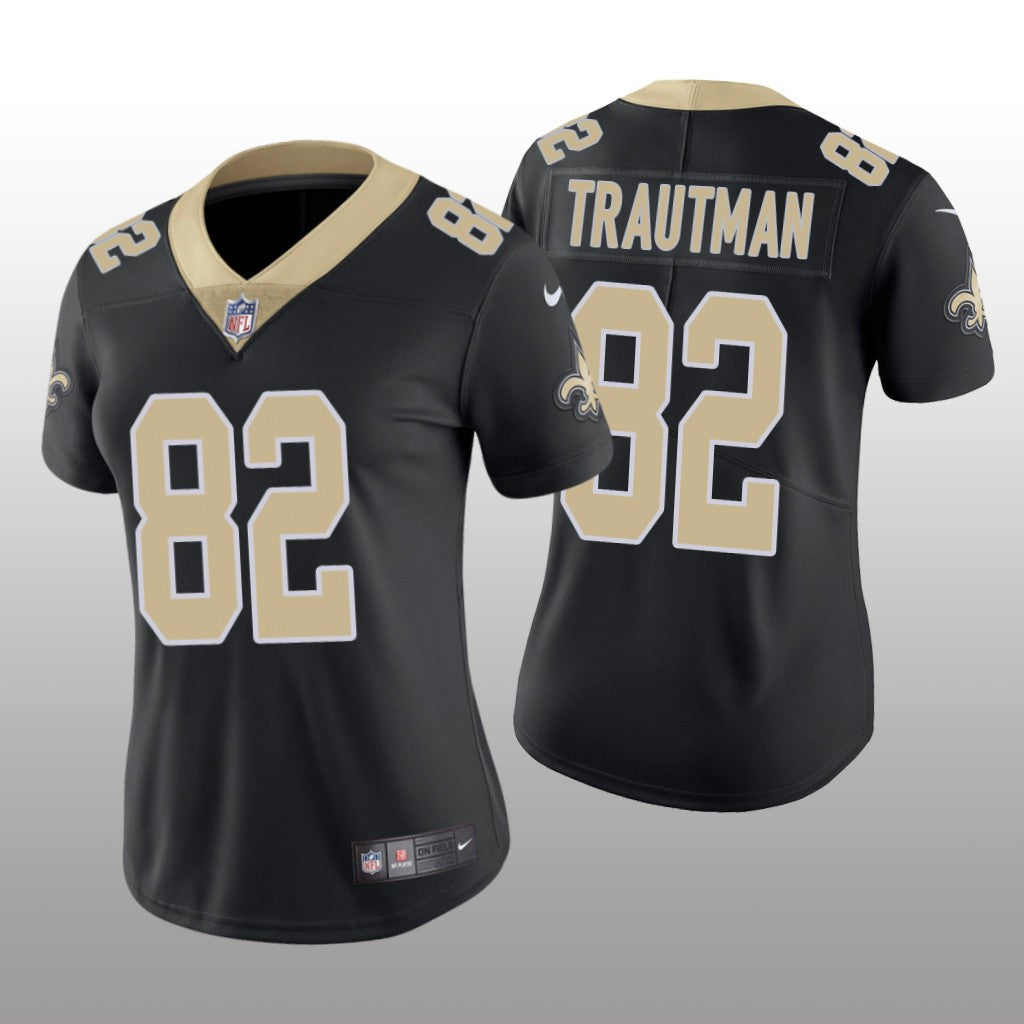 New Orleans Saints Adam Trautman Black Jersey Vapor Limited Women's