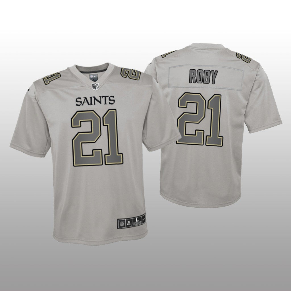 New Orleans Saints Bradley Roby Gray Jersey Atmosphere Fashion Game Youth