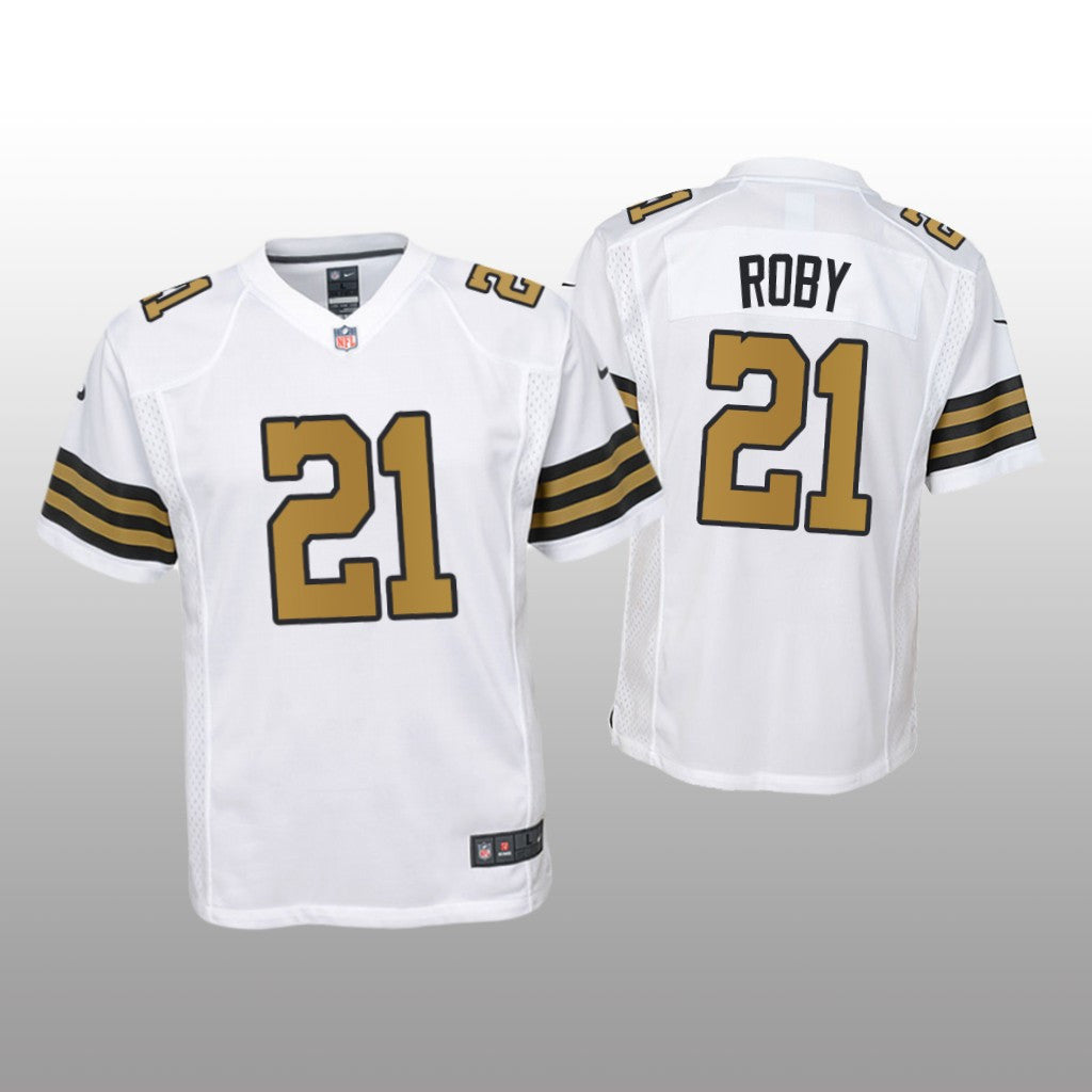 New Orleans Saints Bradley Roby White Jersey Game Youth