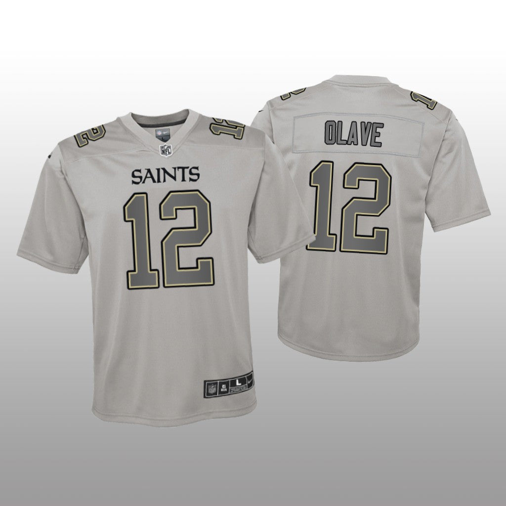 New Orleans Saints Chris Olave Gray Jersey Atmosphere Fashion Game Youth
