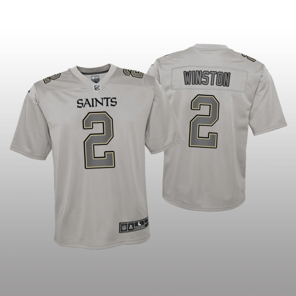 New Orleans Saints Jameis Winston Gray Jersey Atmosphere Fashion Game Youth