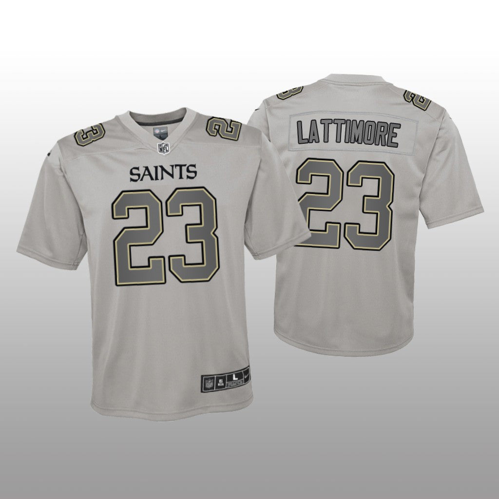 New Orleans Saints Marshon Lattimore Gray Jersey Atmosphere Fashion Game Youth