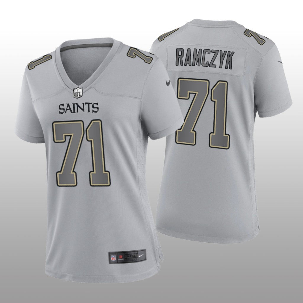 New Orleans Saints Ryan Ramczyk Gray Jersey Atmosphere Fashion Game Women's