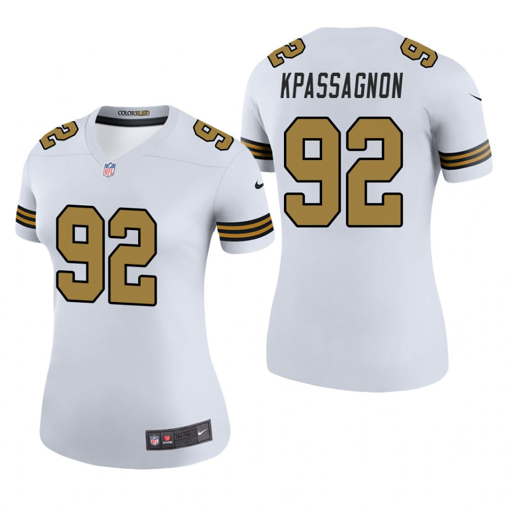 New Orleans Saints Tanoh Kpassagnon White Jersey Color Rush Legend Women's