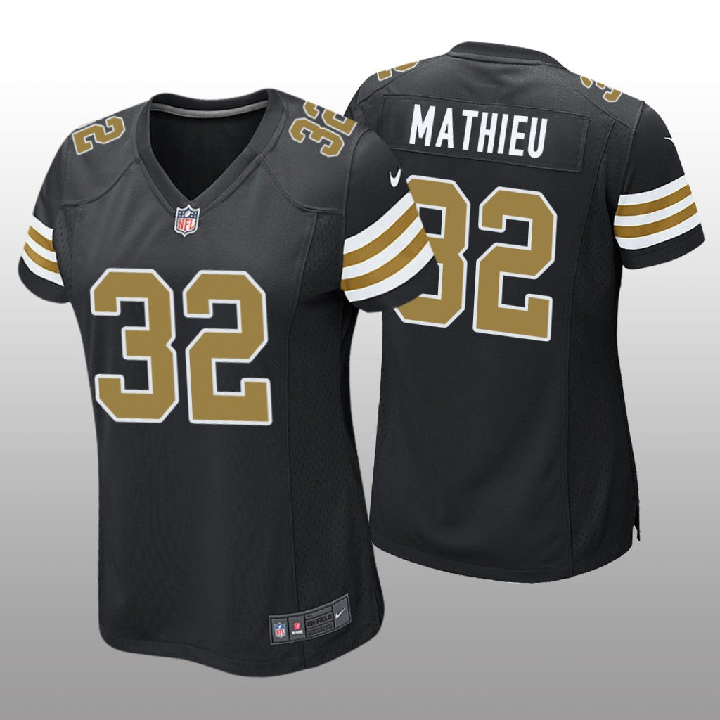 New Orleans Saints Tyrann Mathieu Black Jersey Alternate Game Women's