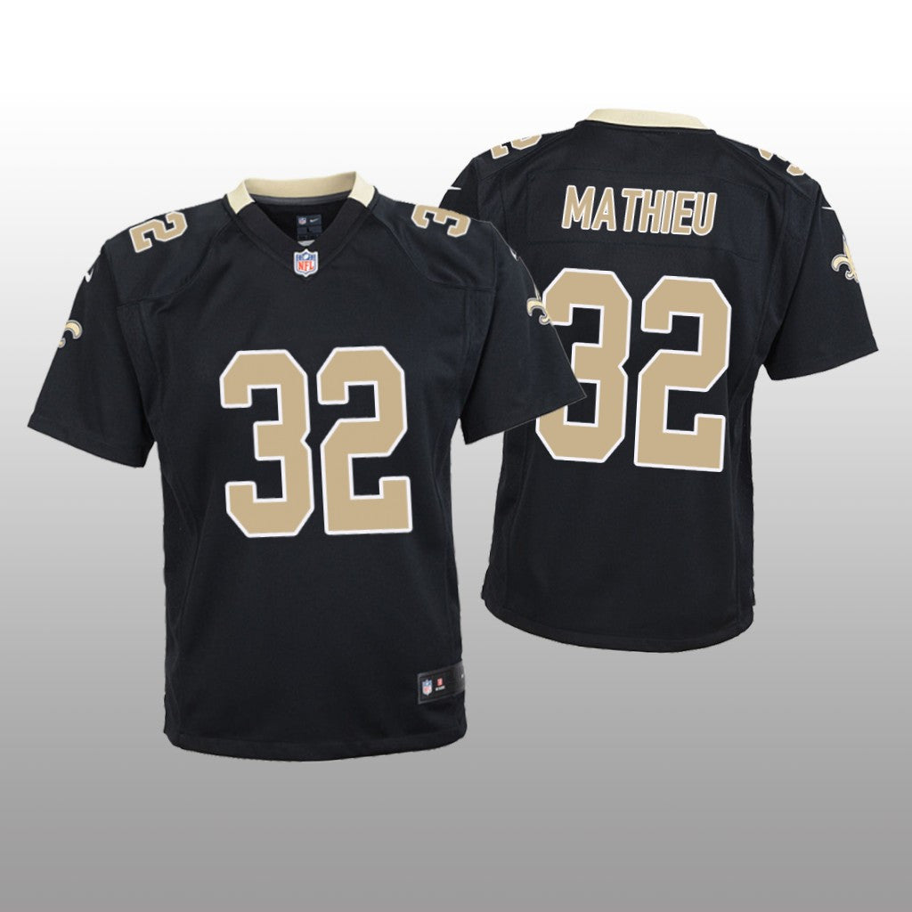 New Orleans Saints Tyrann Mathieu Black Jersey Game Youth