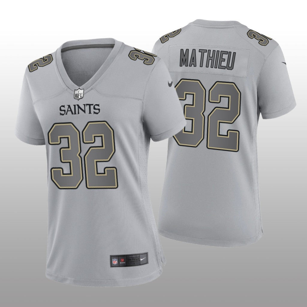 New Orleans Saints Tyrann Mathieu Gray Jersey Atmosphere Fashion Game Women's