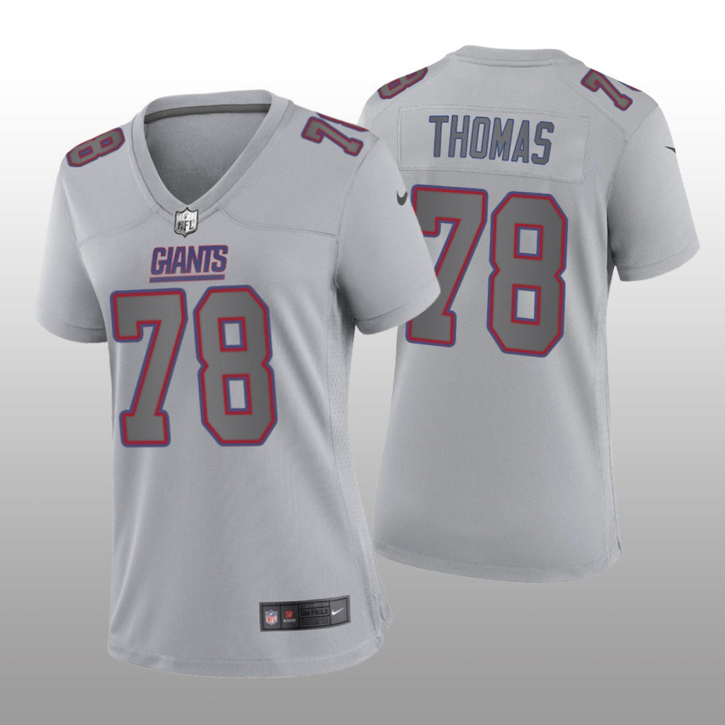 New York Giants Andrew Thomas Gray Jersey Atmosphere Fashion Game Women's