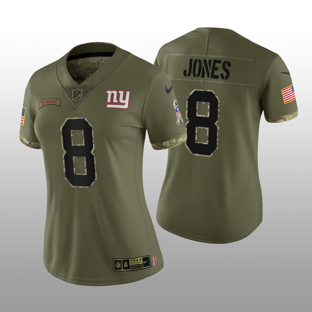 New York Giants Daniel Jones Olive Limited Jersey Salute To Service Women's
