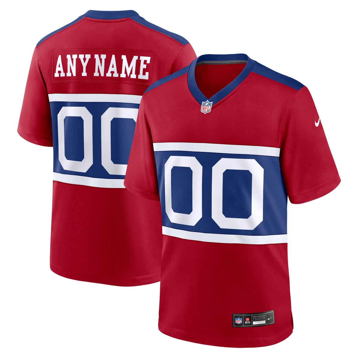New York Giants Nike Alternate Game Custom Jersey Century Red