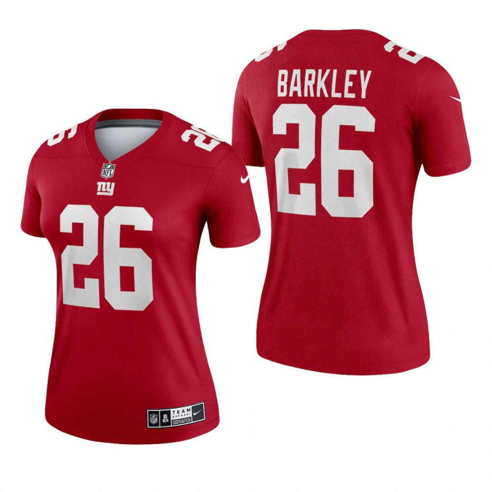 New York Giants Saquon Barkley Red Jersey Inverted Legend Women's