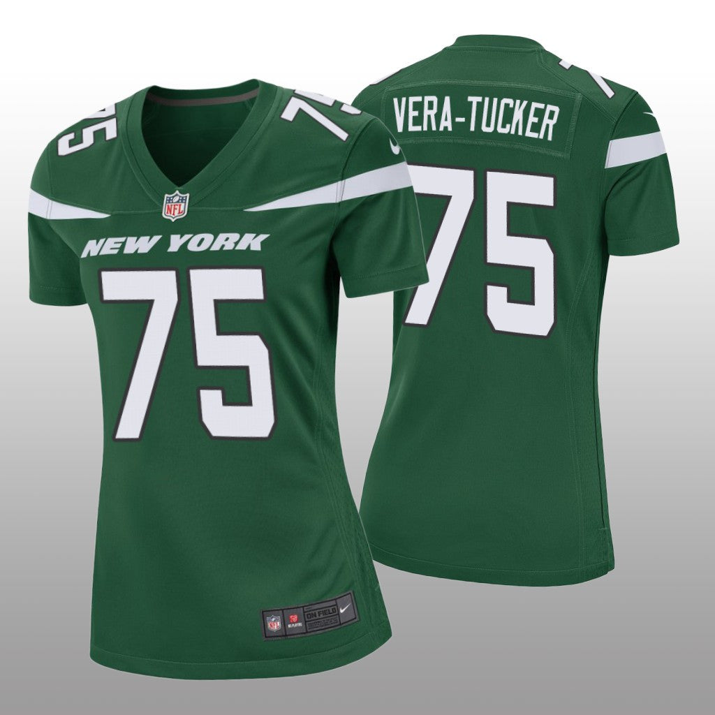 New York Jets Alijah Vera-Tucker Green Jersey Game Women's