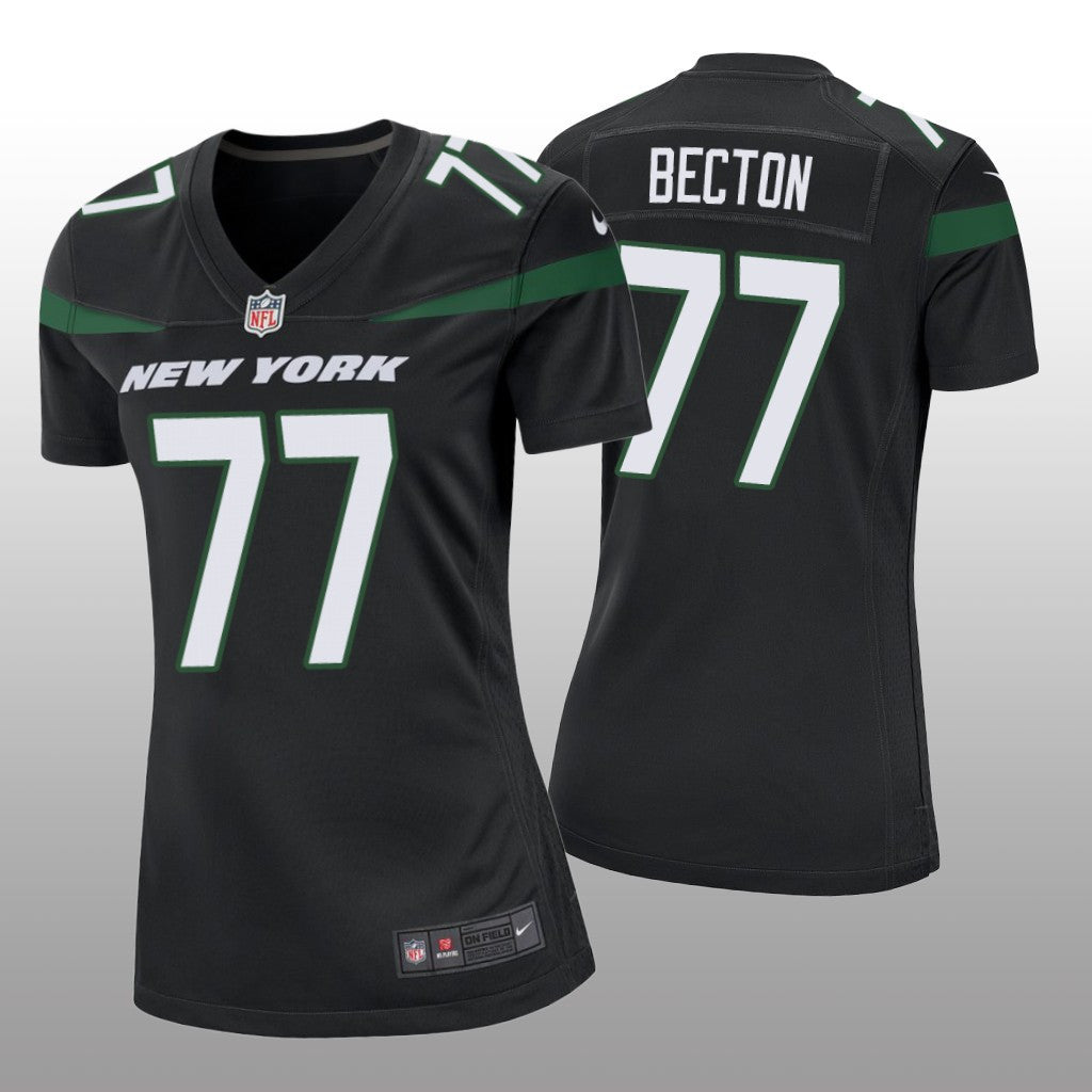 New York Jets Black Draft Mekhi Becton Game Jersey