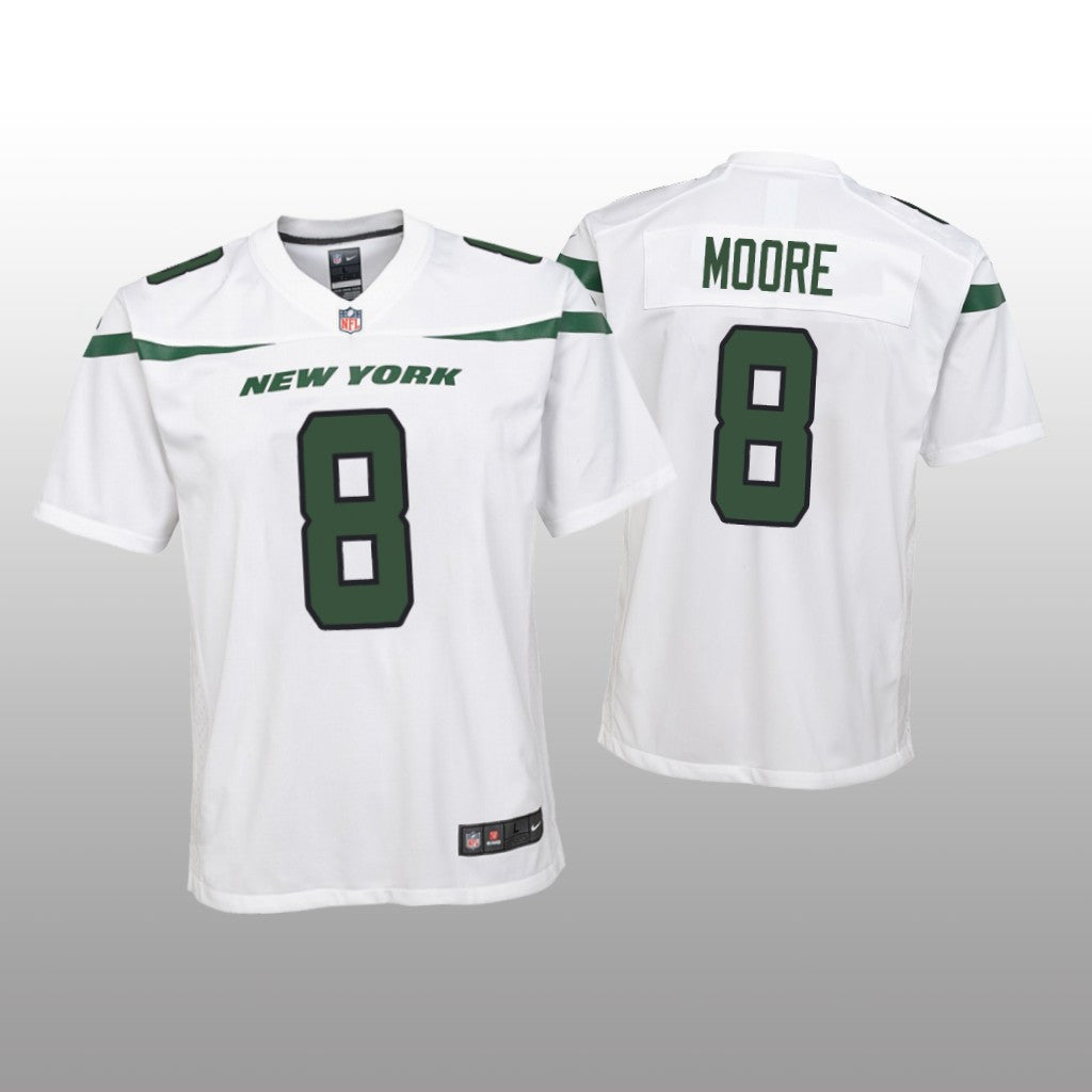 New York Jets Elijah Moore White Jersey Game Youth