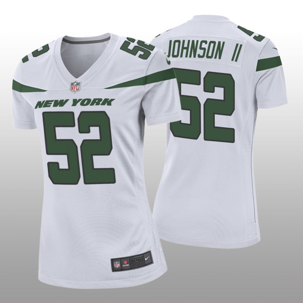 New York Jets Jermaine Johnson II White Jersey Game Women's