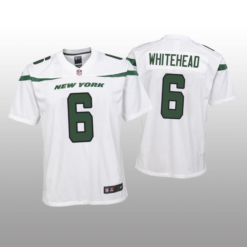 New York Jets Jordan Whitehead White Jersey Game Youth