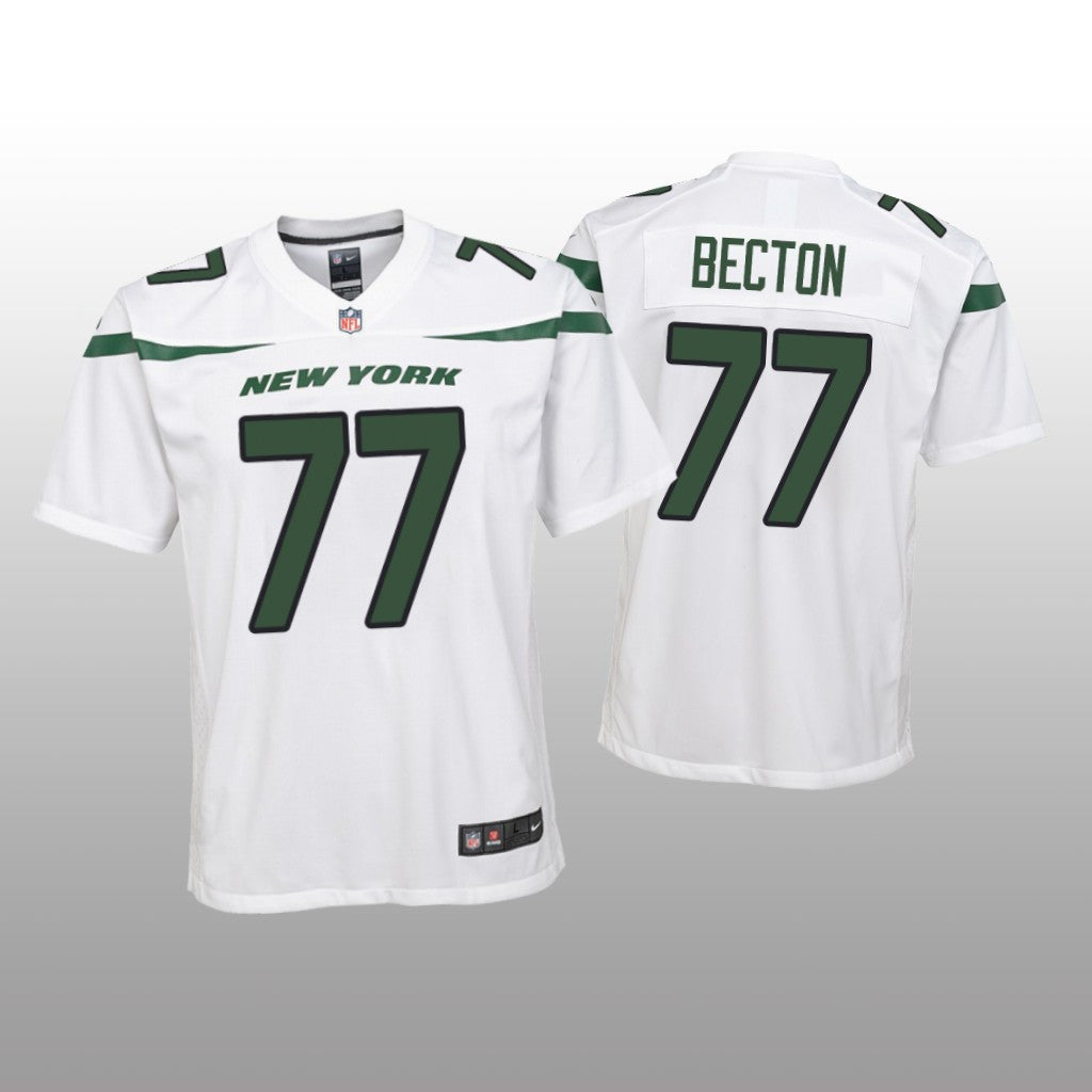 New York Jets Mekhi Becton White Jersey Game Youth