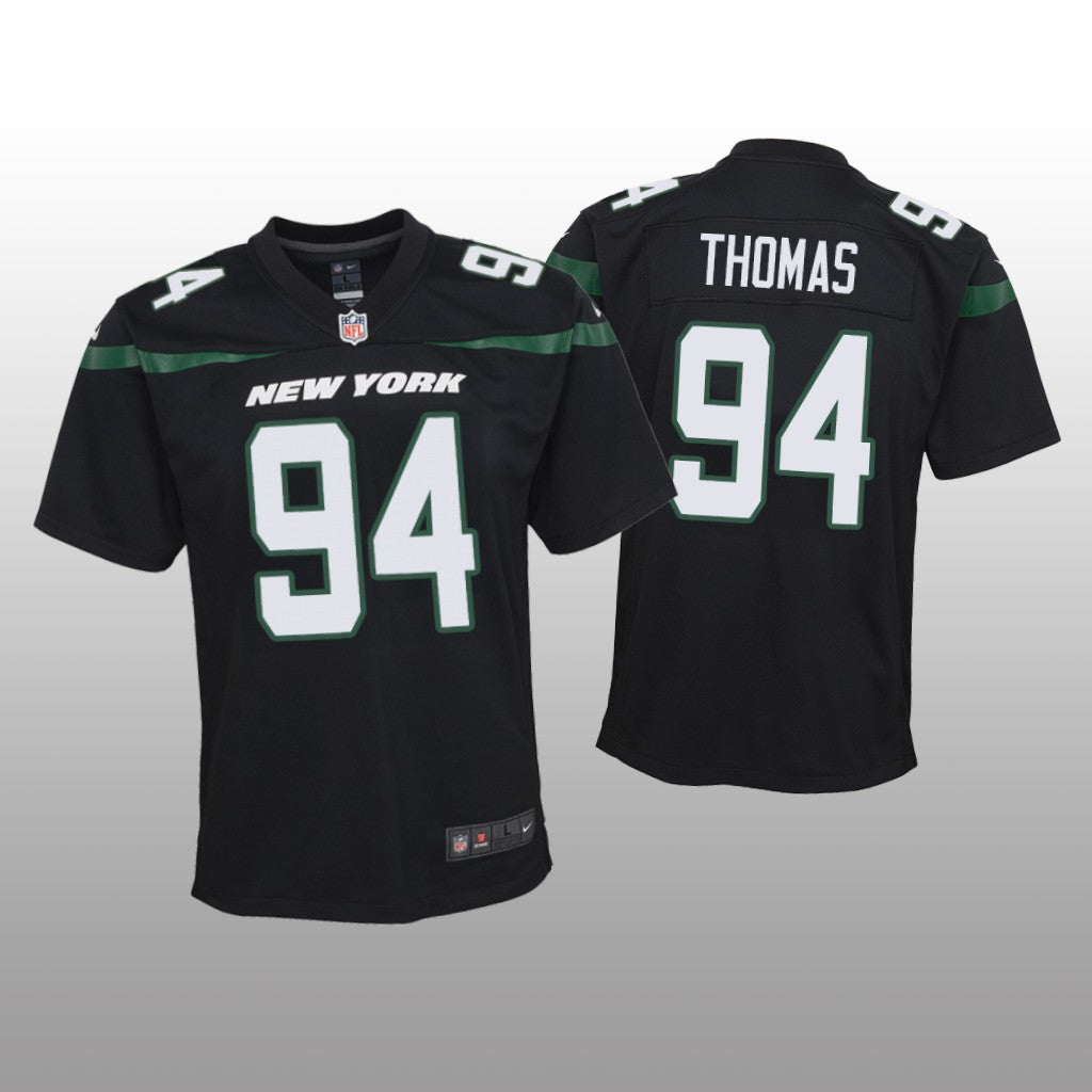 New York Jets Solomon Thomas Black Jersey Game Youth