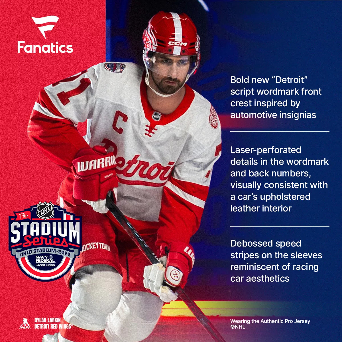 NHL Adult 2024-2025 Stadium Series Detroit Red Wings White Authentic Pro Jersey