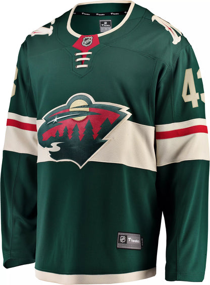NHL Adult Minnesota Wild Quinn Hughes #43 Breakaway Home Replica Jersey