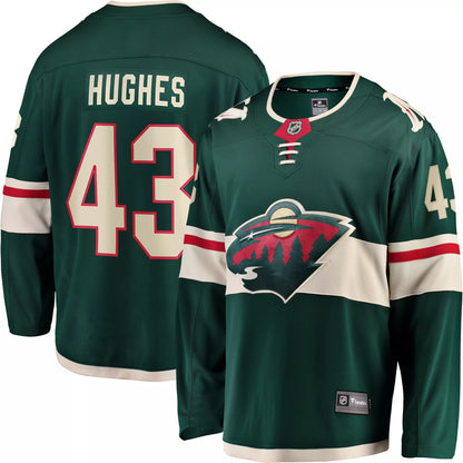 NHL Adult Minnesota Wild Quinn Hughes #43 Breakaway Home Replica Jersey