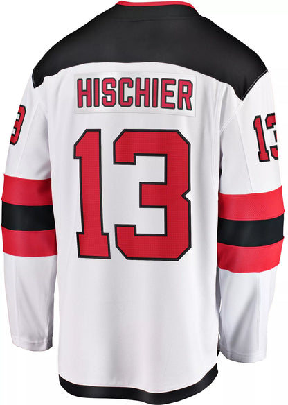 NHL Adult New Jersey Devils Nico Hischier #13 Away Replica Jersey