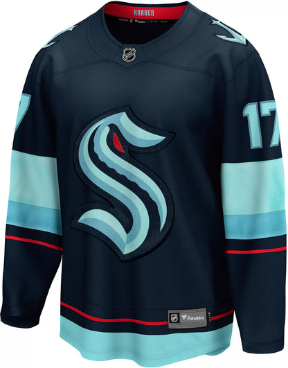 NHL Adult Seattle Kraken Jaden Schwartz #17 Breakaway Home Replica Jersey